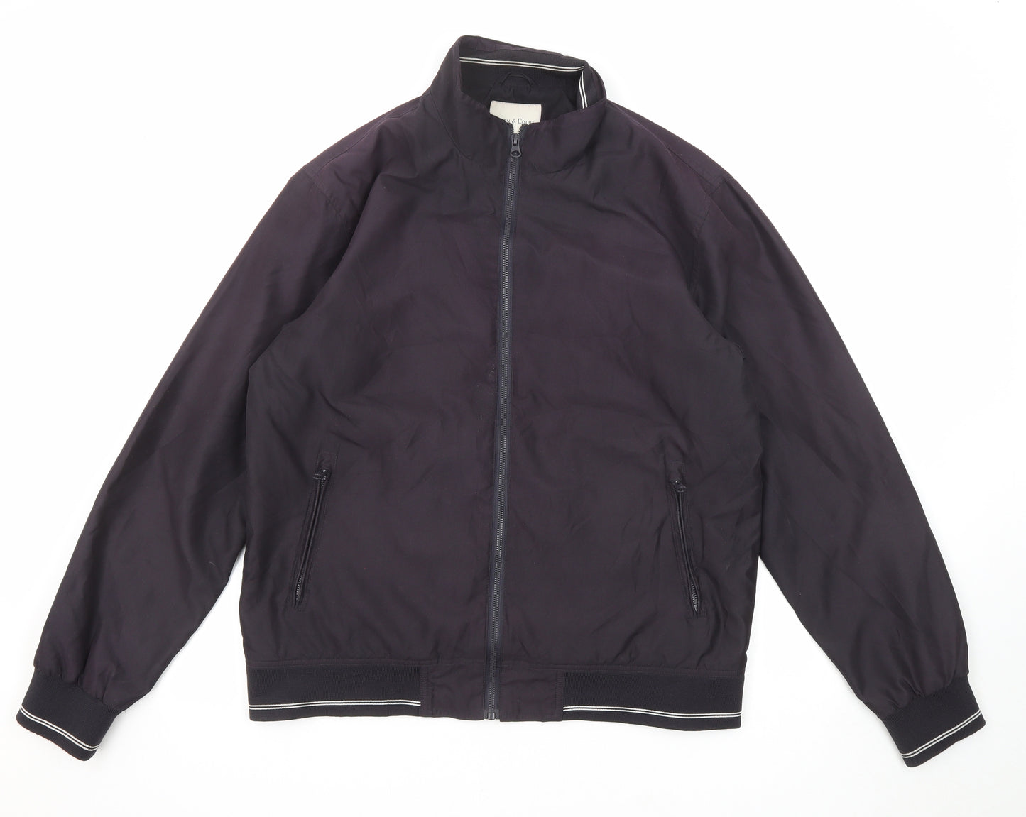 Aspen & Court Mens Black Bomber Jacket Jacket Size M Zip