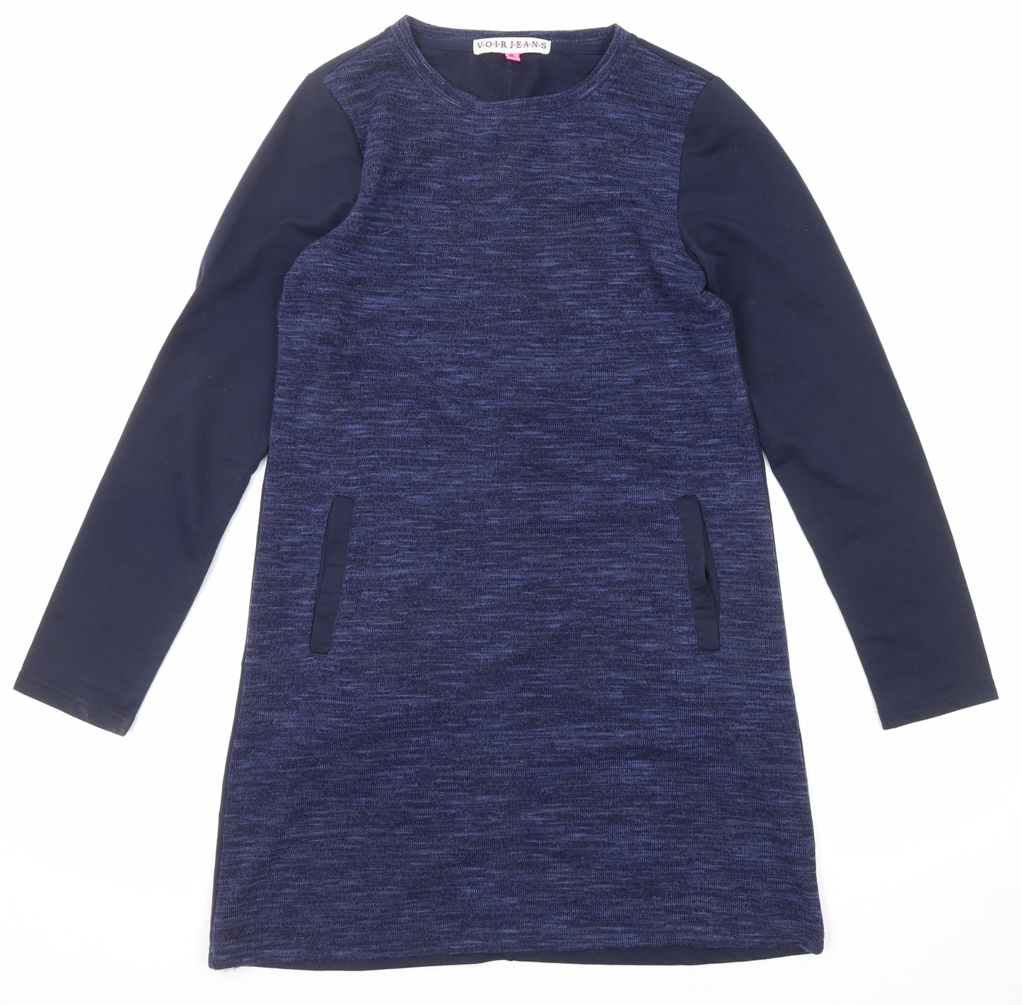 Voir Jeans Womens Blue Cotton Jumper Dress Size S Round Neck Pullover