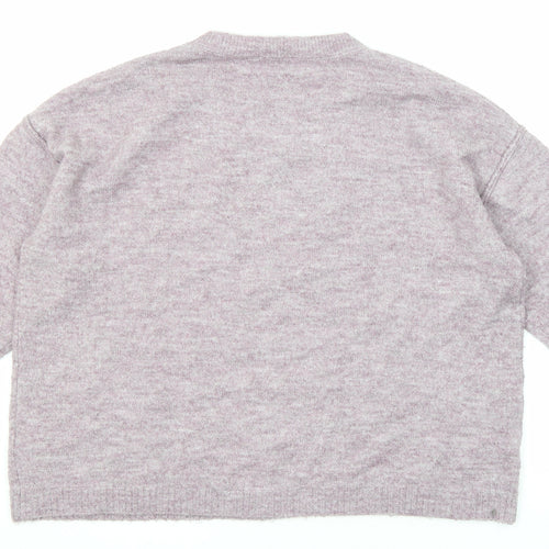Buffalo by David Bitton Womens Purple Round Neck Acrylic Pullover Jumper Size XL