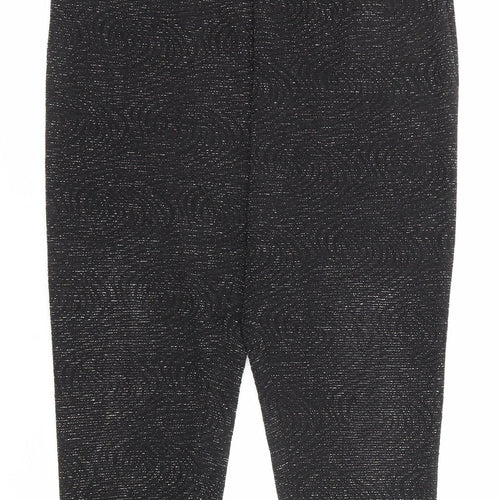 H&M Womens Black Geometric Polyester Carrot Trousers Size S Regular