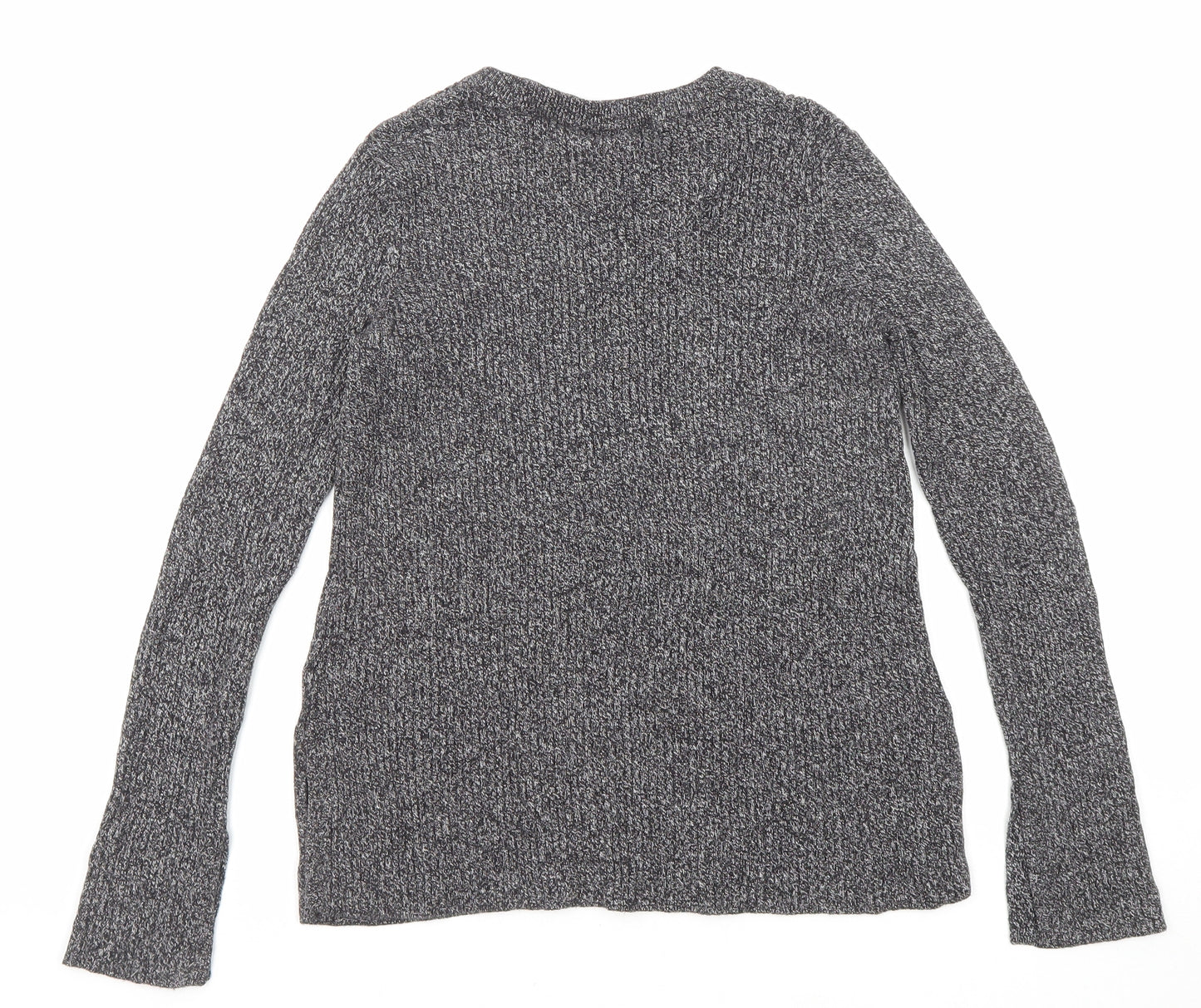 H&M Womens Black Round Neck Cotton Pullover Jumper Size 14