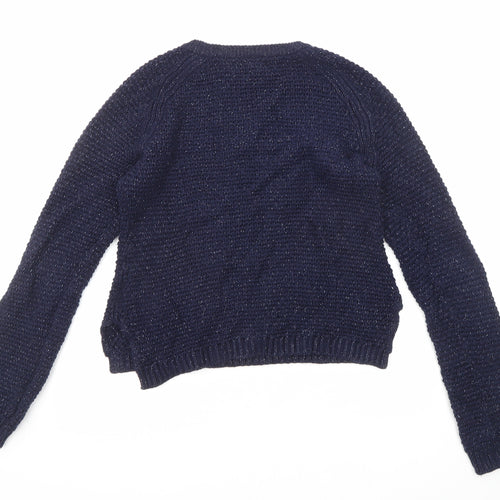 Gap Girls Blue Round Neck Cotton Pullover Jumper Size 12-13 Years Pullover