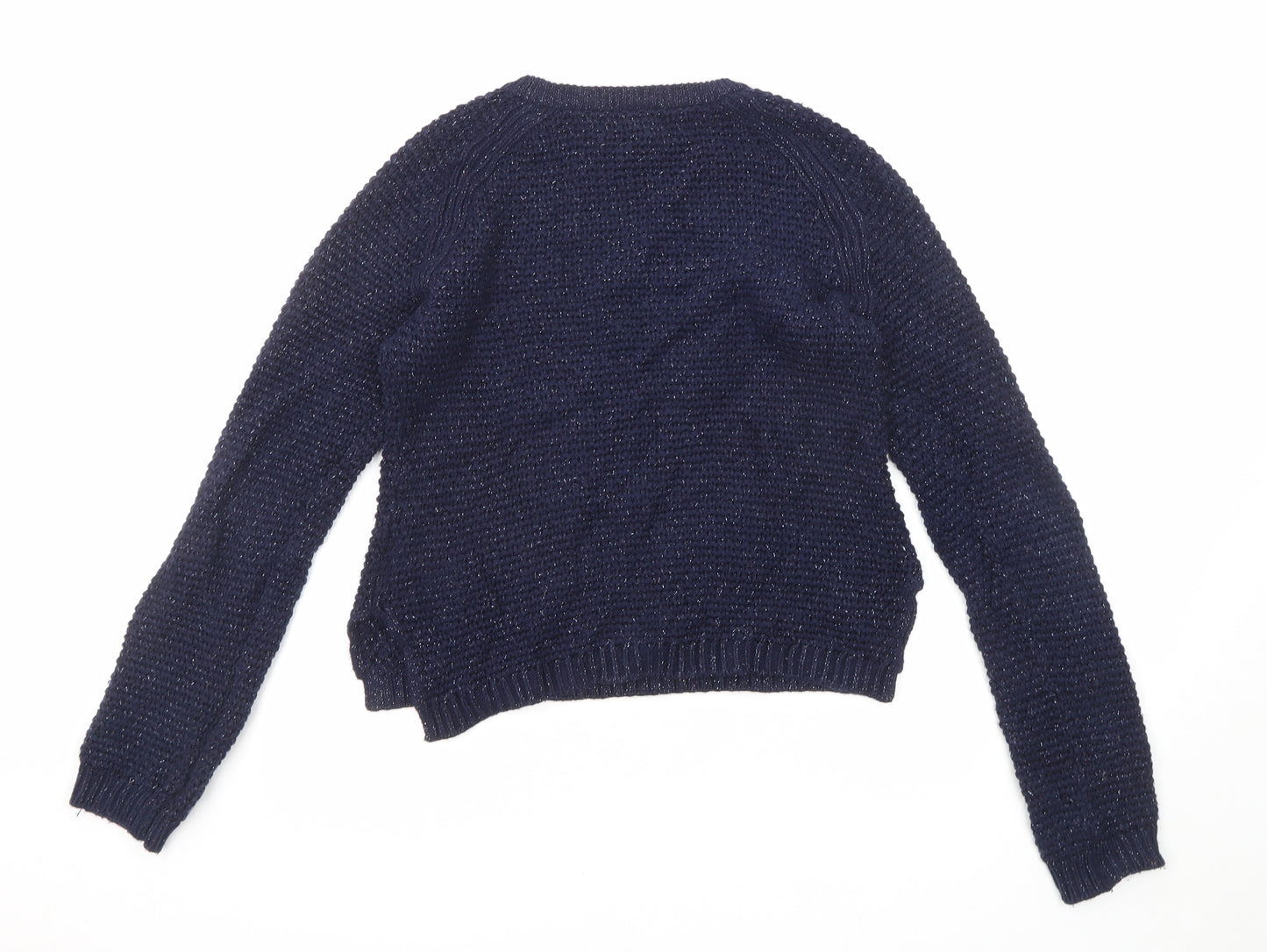 Gap Girls Blue Round Neck Cotton Pullover Jumper Size 12-13 Years Pullover