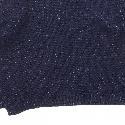 Gap Girls Blue Round Neck Cotton Pullover Jumper Size 12-13 Years Pullover