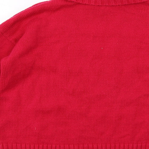 Liz Claiborne Womens Pink Roll Neck Cotton Pullover Jumper Size M