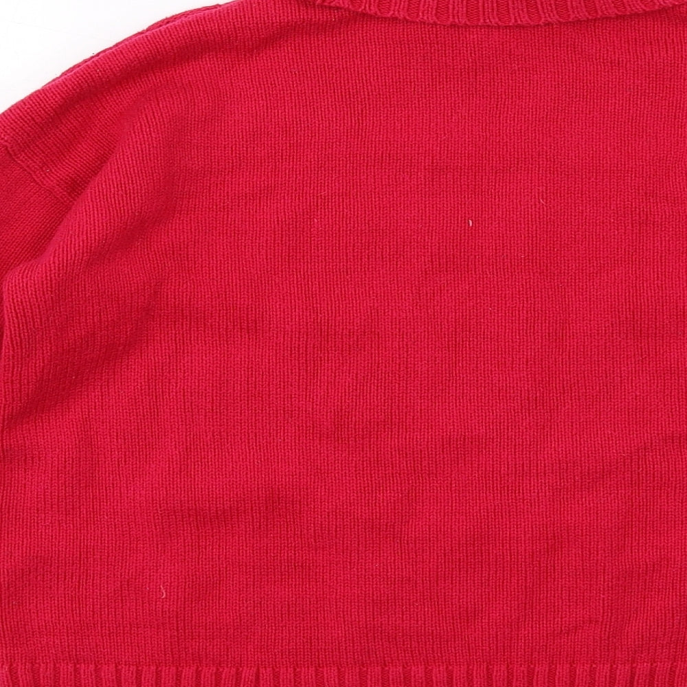 Liz Claiborne Womens Pink Roll Neck Cotton Pullover Jumper Size M
