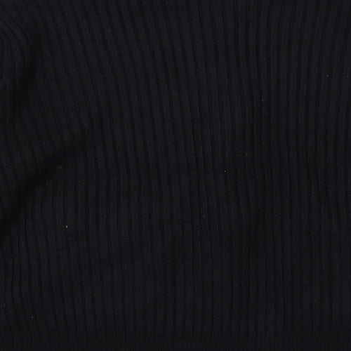Marks and Spencer Womens Black Round Neck Polyester Full Zip Jumper Size L