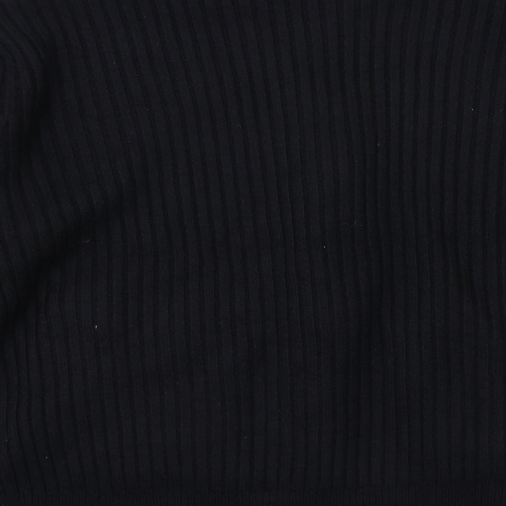 Marks and Spencer Womens Black Round Neck Polyester Full Zip Jumper Size L