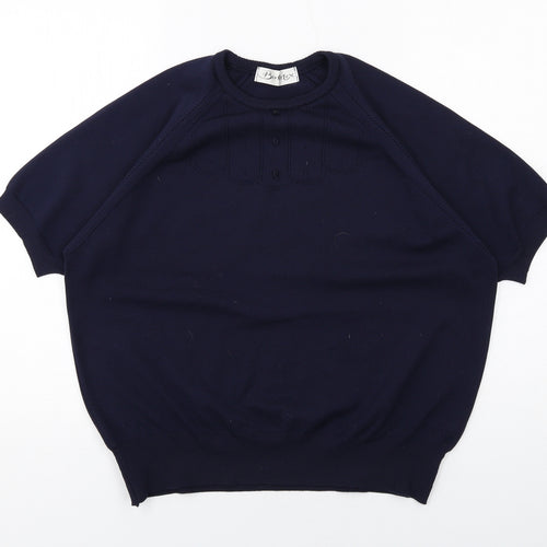 Berkertex Womens Blue Round Neck Polyester Pullover Jumper Size 18
