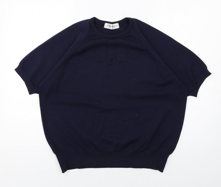 Berkertex Womens Blue Round Neck Polyester Pullover Jumper Size 18