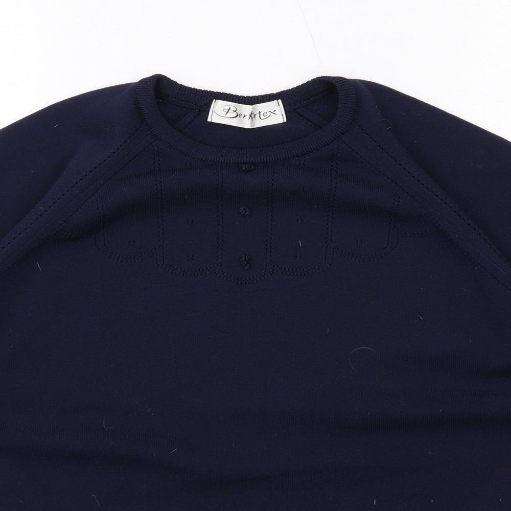 Berkertex Womens Blue Round Neck Polyester Pullover Jumper Size 18