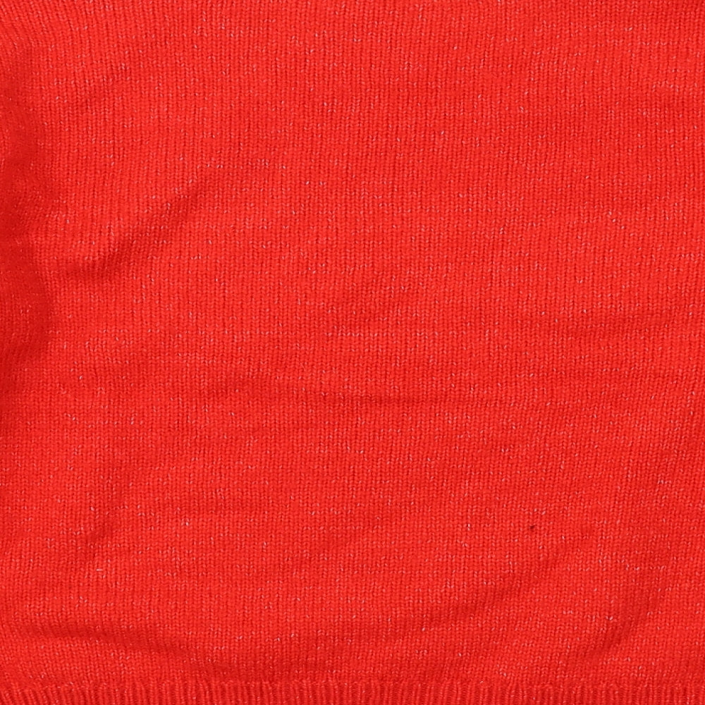 Marks and Spencer Womens Red Round Neck Acrylic Pullover Jumper Size M