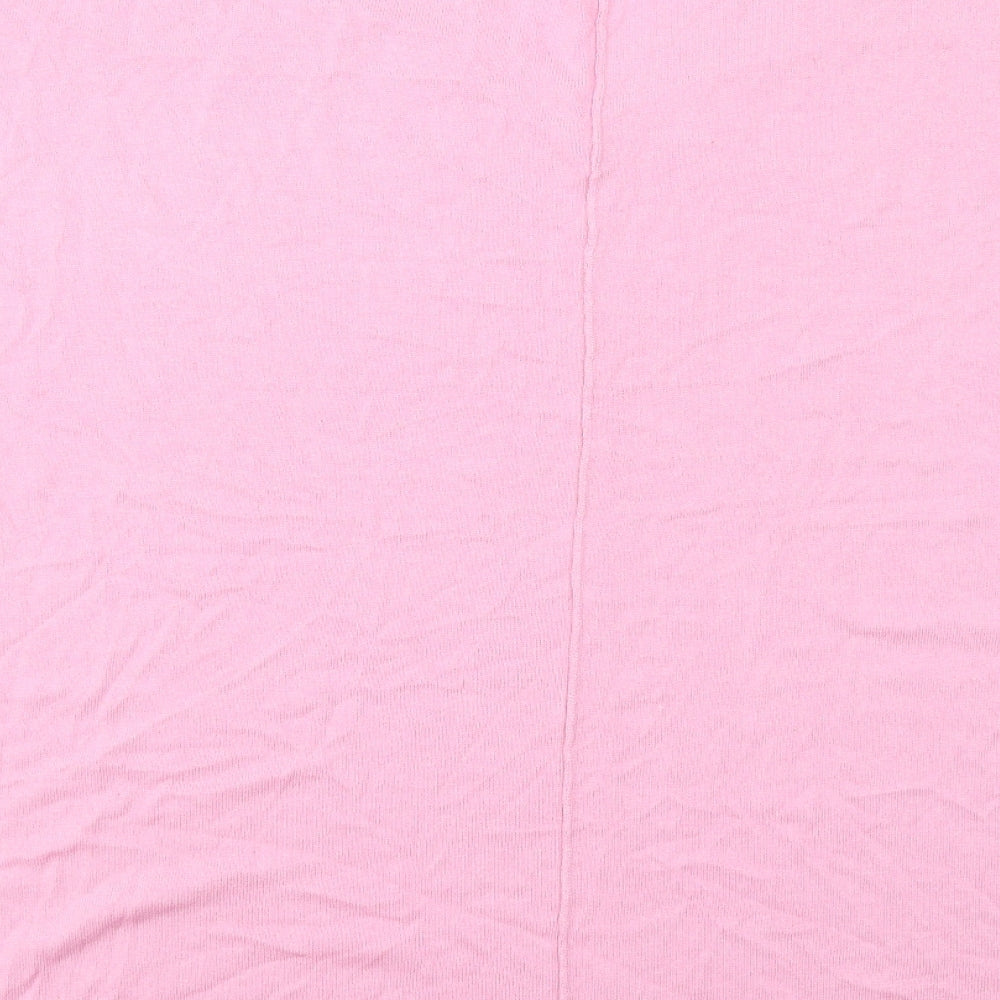 Marks and Spencer Womens Pink V-Neck Viscose Pullover Jumper Size 28