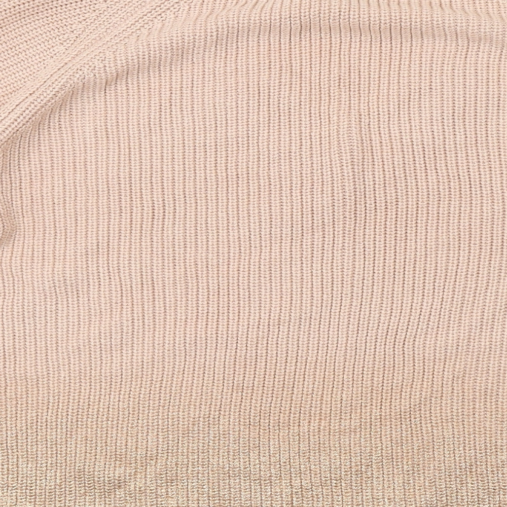 Marks and Spencer Womens Orange V-Neck Acrylic Pullover Jumper Size 20