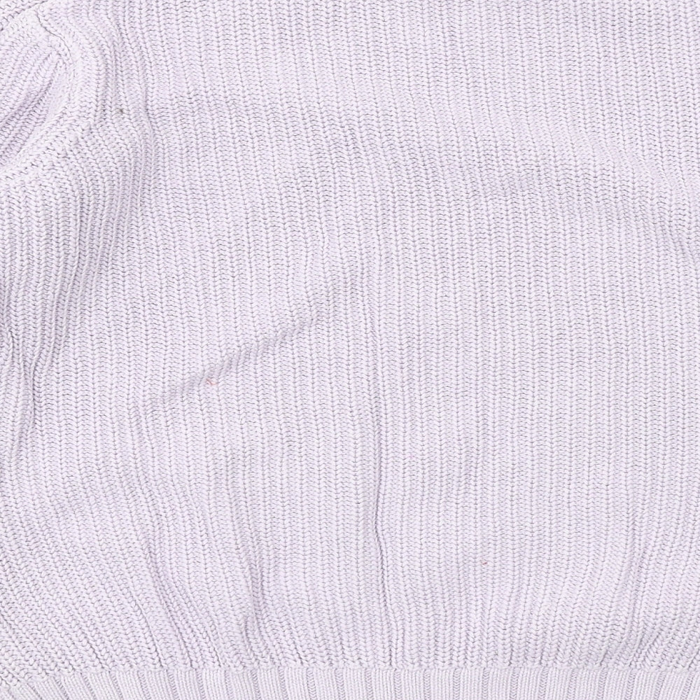 Marks and Spencer Womens Purple Round Neck Cotton Pullover Jumper Size M