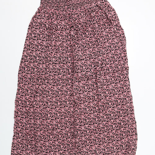 Riviera Womens Pink Floral Viscose A-Line Size M Off the Shoulder Pullover