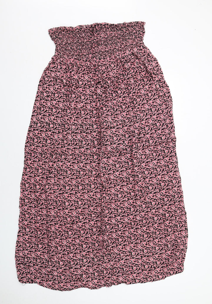 Riviera Womens Pink Floral Viscose A-Line Size M Off the Shoulder Pullover