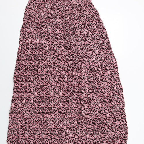 Riviera Womens Pink Floral Viscose A-Line Size M Off the Shoulder Pullover