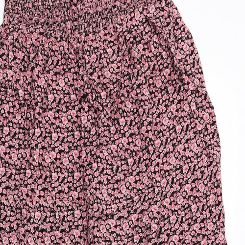 Riviera Womens Pink Floral Viscose A-Line Size M Off the Shoulder Pullover