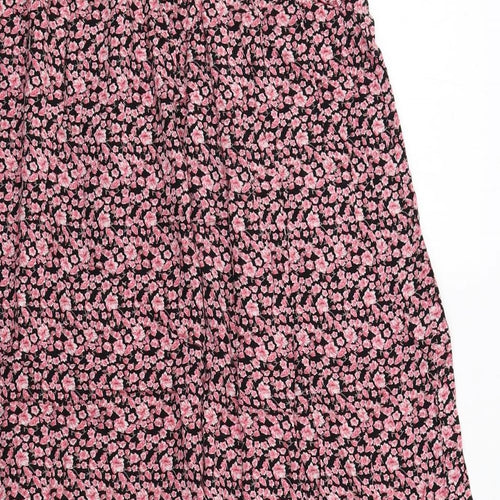 Riviera Womens Pink Floral Viscose A-Line Size M Off the Shoulder Pullover