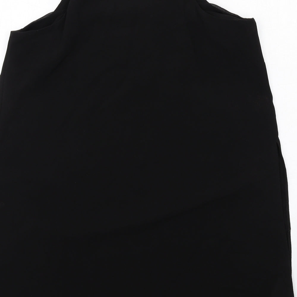 New Look Womens Black Polyester Basic Tank Size 12 Square Neck
