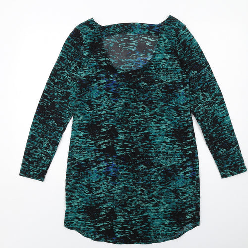 Gap Womens Green Geometric Polyester Mini Size XS Round Neck Pullover