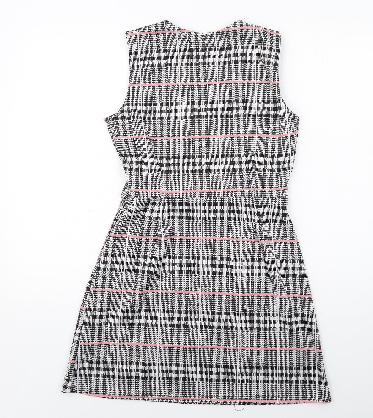 Quiz Womens Multicoloured Plaid Polyester Tank Dress Size 12 V-Neck Pullover