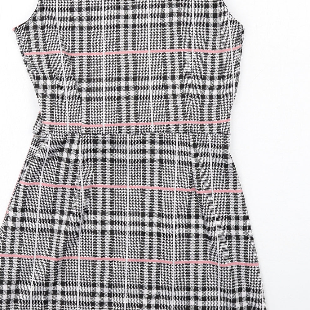 Quiz Womens Multicoloured Plaid Polyester Tank Dress Size 12 V-Neck Pullover