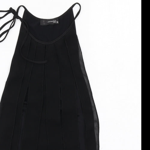 Jonathan Disley Womens Black Polyester Basic Tank Size 10 Round Neck