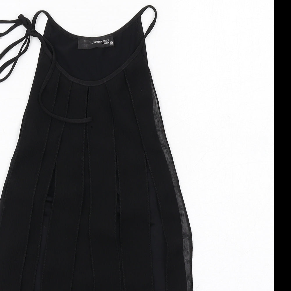 Jonathan Disley Womens Black Polyester Basic Tank Size 10 Round Neck