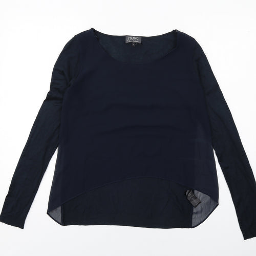 NEXT Womens Blue Round Neck Polyester Pullover Jumper Size 10