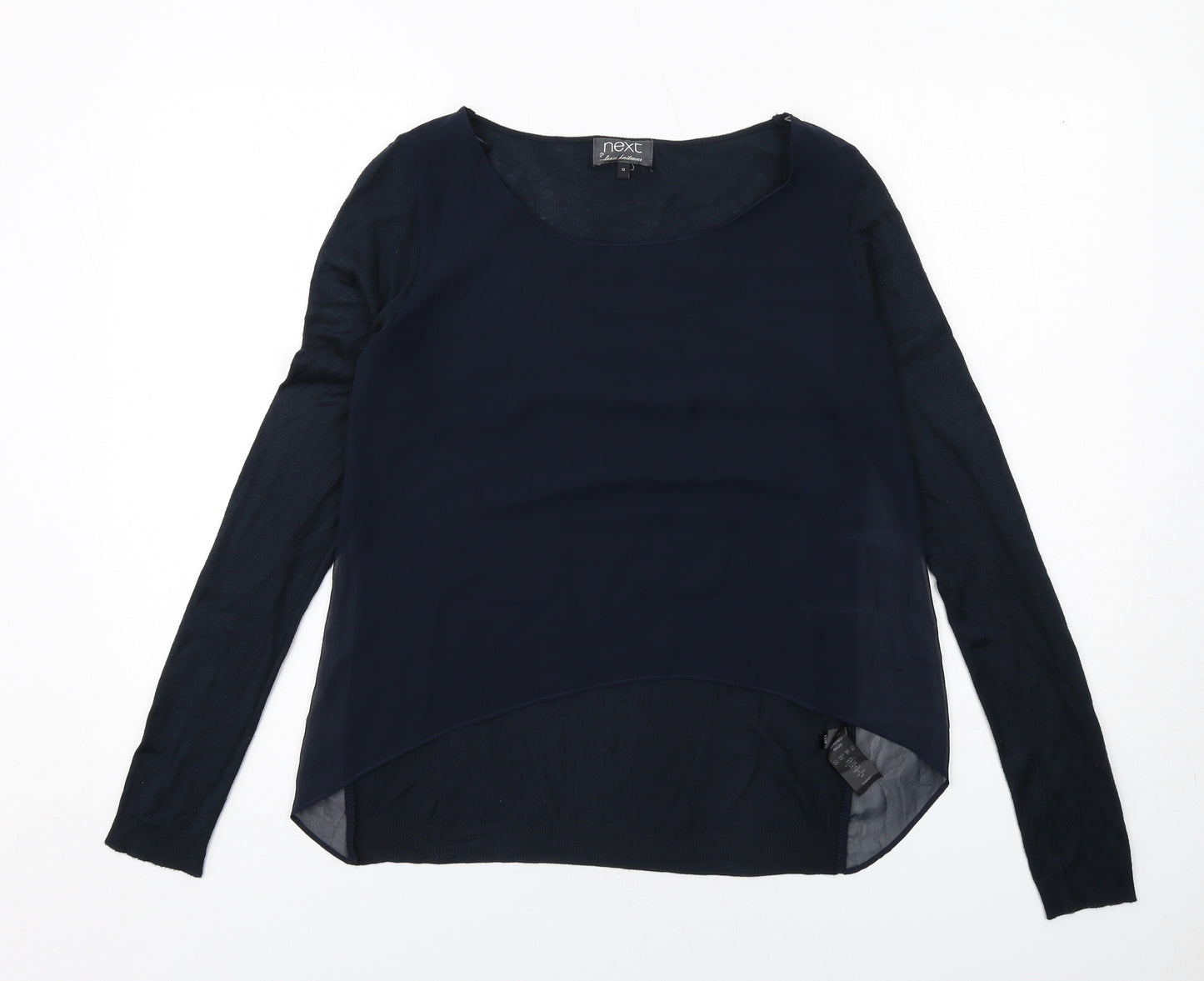 NEXT Womens Blue Round Neck Polyester Pullover Jumper Size 10