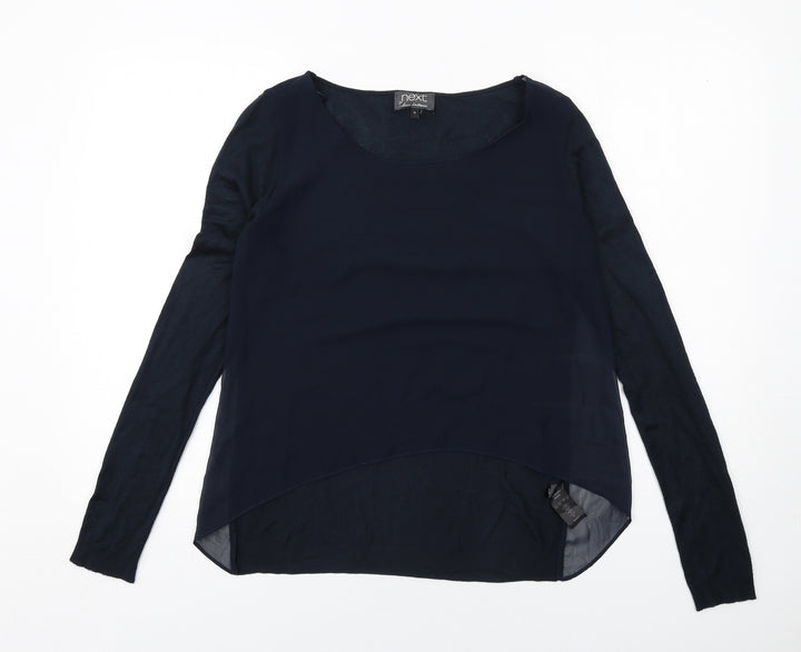 NEXT Womens Blue Round Neck Polyester Pullover Jumper Size 10