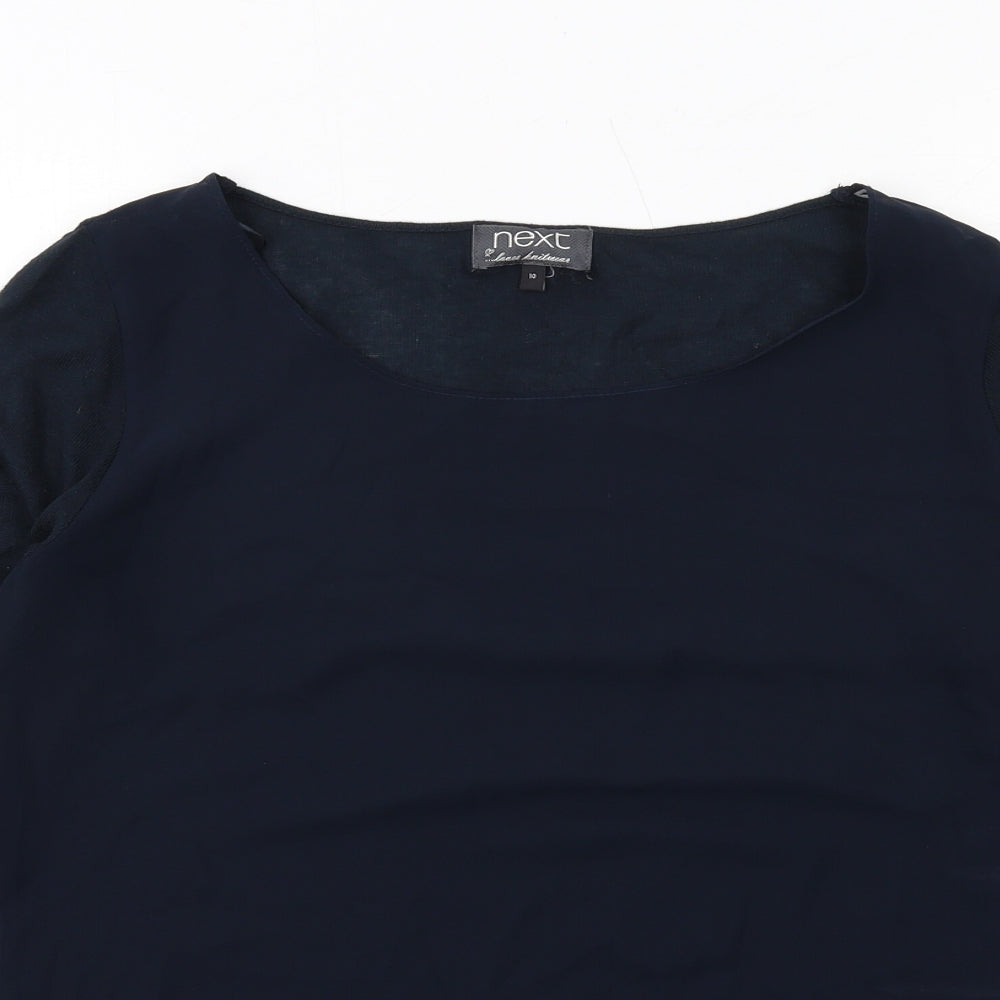 NEXT Womens Blue Round Neck Polyester Pullover Jumper Size 10