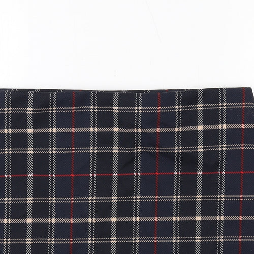 Marks and Spencer Womens Blue Plaid Polyester A-Line Skirt Size 12