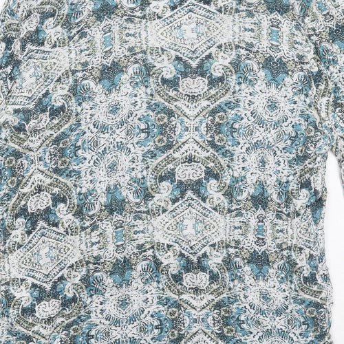 Damart Womens Multicoloured Geometric Viscose Basic Blouse Size 16 V-Neck