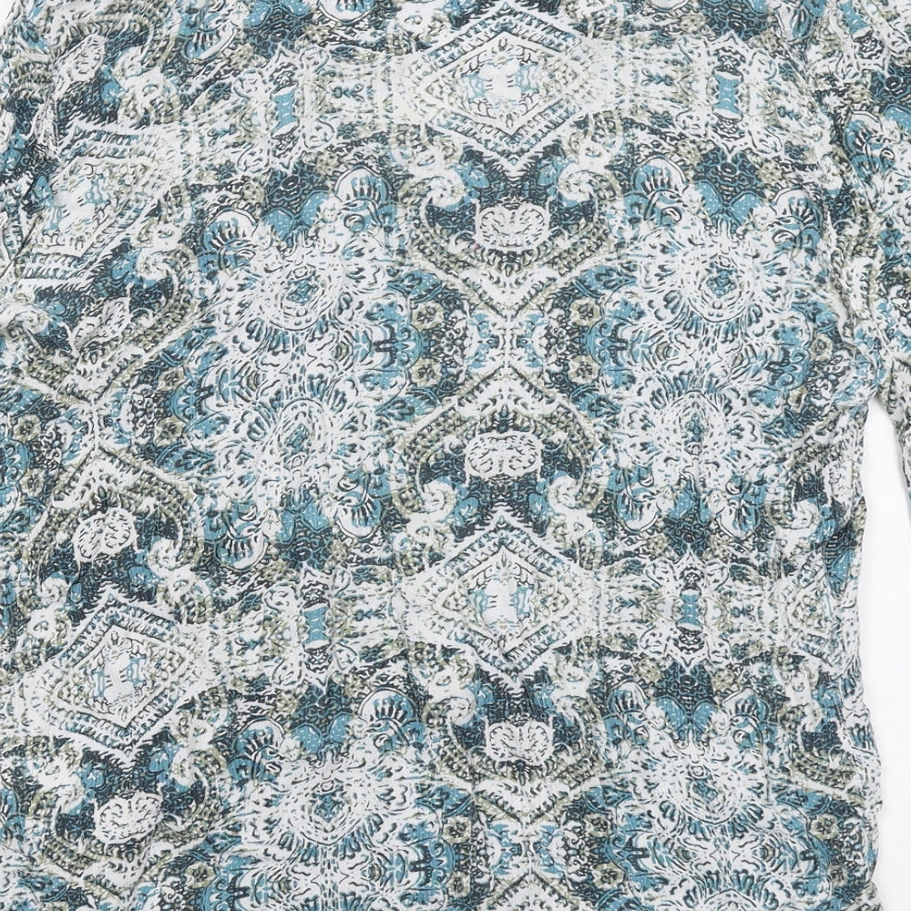 Damart Womens Multicoloured Geometric Viscose Basic Blouse Size 16 V-Neck