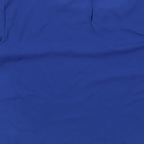Pull&Bear Womens Blue Polyester Basic Blouse Size S Round Neck