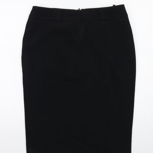 Marks and Spencer Womens Black Polyester A-Line Skirt Size 14 Zip