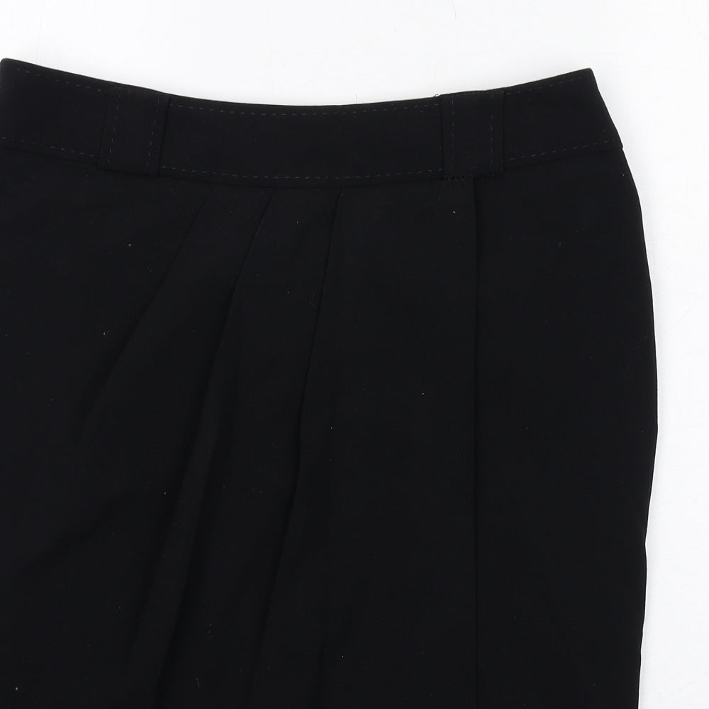 Marks and Spencer Womens Black Polyester A-Line Skirt Size 14 Zip