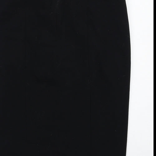 Marks and Spencer Womens Black Polyester A-Line Skirt Size 14 Zip