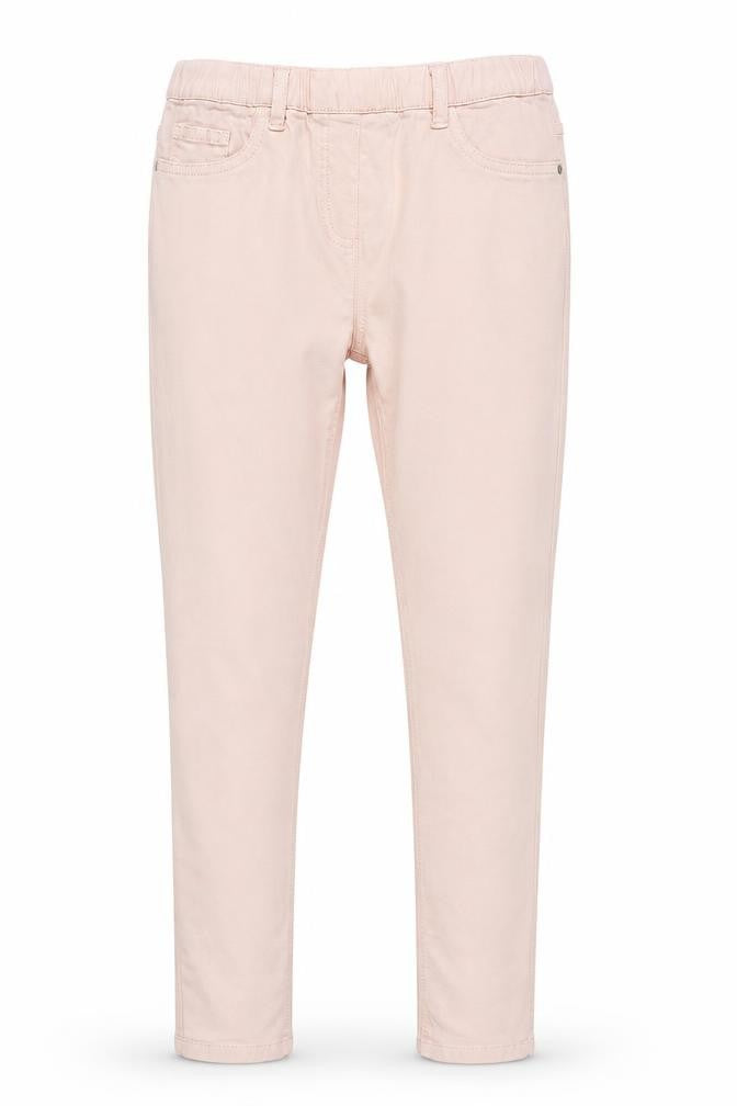 Front view of Next girls’ pink cotton jegging jeans, size 13, years regular