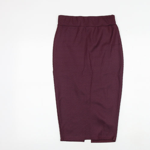 River Island Womens Purple Geometric Polyester Straight & Pencil Skirt Size 6