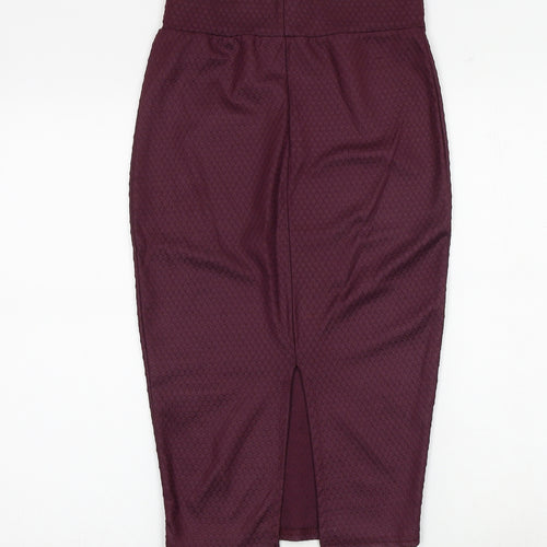 River Island Womens Purple Geometric Polyester Straight & Pencil Skirt Size 6