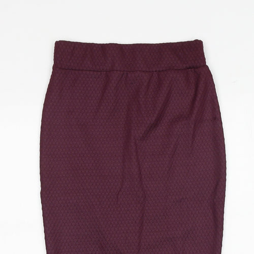 River Island Womens Purple Geometric Polyester Straight & Pencil Skirt Size 6