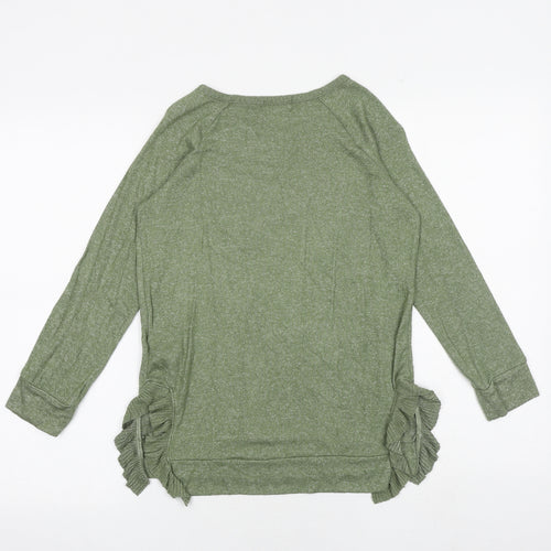 Old Navy Girls Green Viscose Basic T-Shirt Size 11-12 Years Round Neck Pullover - Rise Above