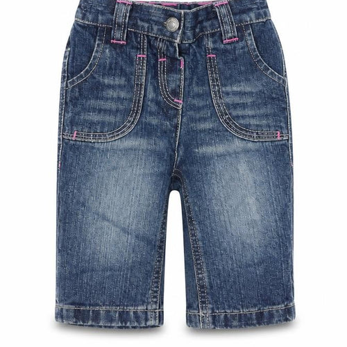 NEXT Baby Blue 100% Cotton Cropped Jeans Size 3-6 Months Zip