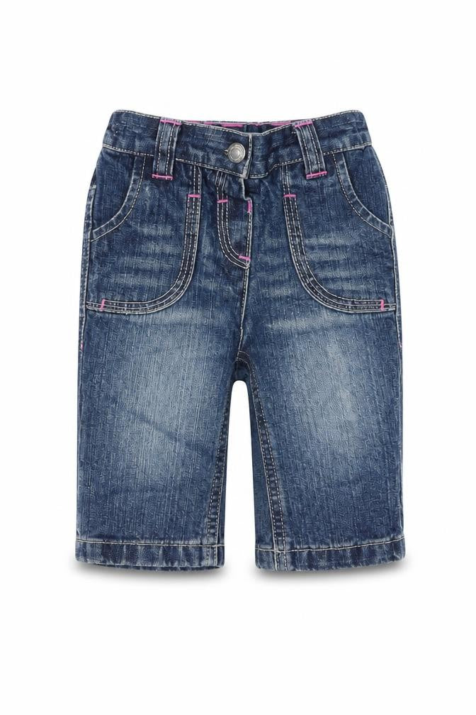 NEXT Baby Blue 100% Cotton Cropped Jeans Size 3-6 Months Zip