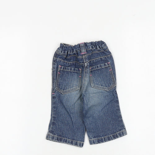 NEXT Baby Blue 100% Cotton Cropped Jeans Size 3-6 Months Zip