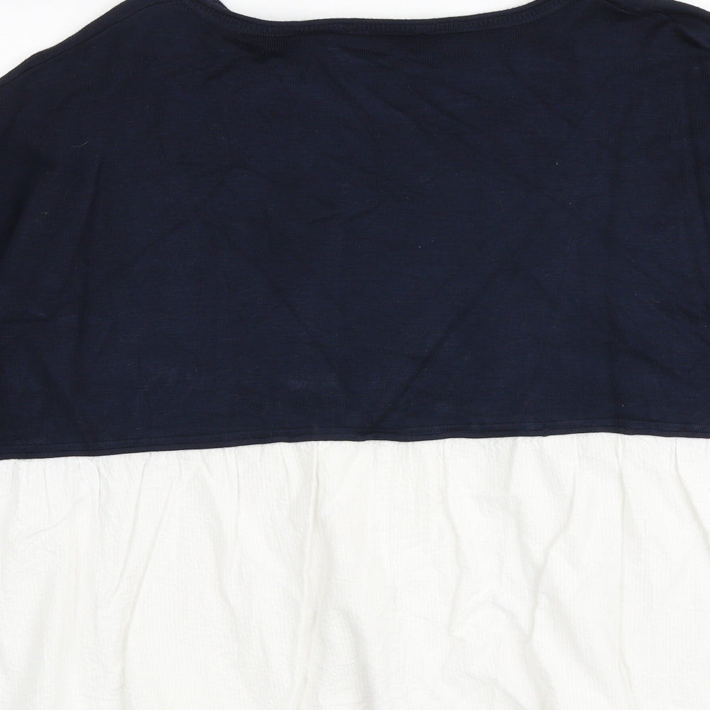 Zara Womens Multicoloured 100% Cotton Basic Blouse Size S Round Neck
